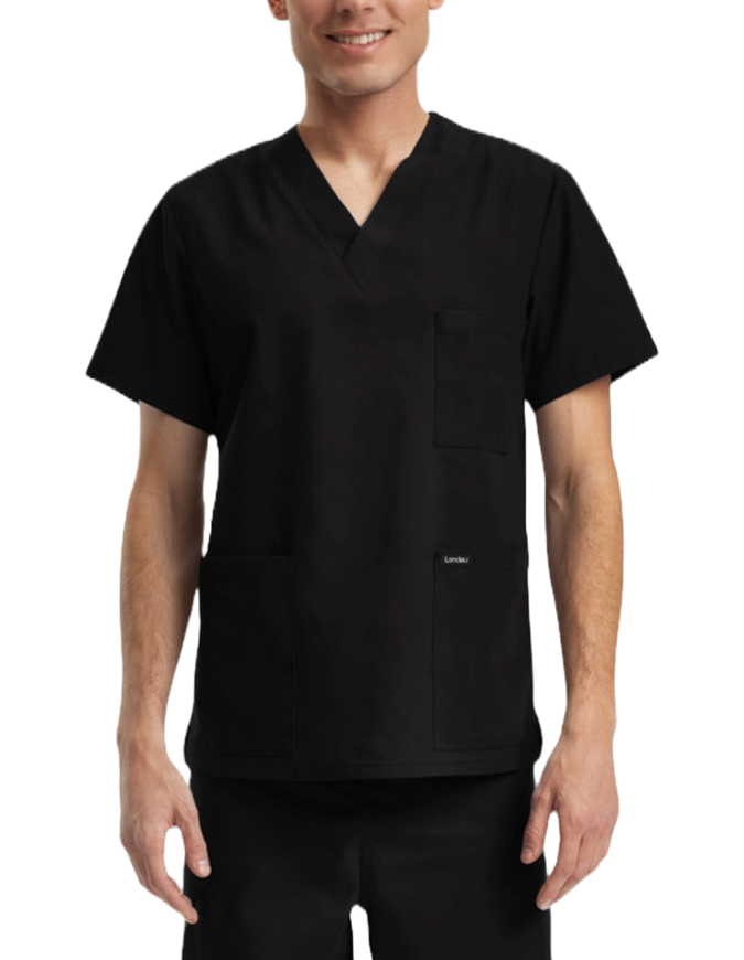 Landau Essentials Unisex 3-Pocket V-Neck Scrub Top