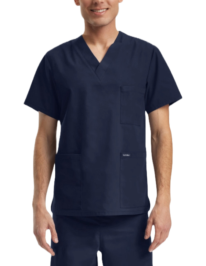 Landau Essentials Unisex 3-Pocket V-Neck Scrub Top