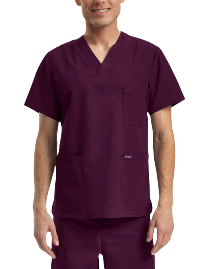 Landau Essentials Unisex 3-Pocket V-Neck Scrub Top