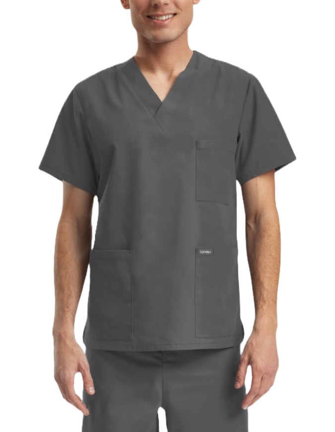Landau Essentials Unisex 3-Pocket V-Neck Scrub Top