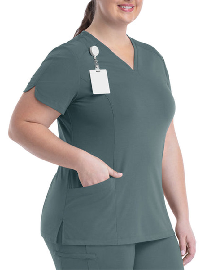 Maevn Women's Curved V-Neck Top