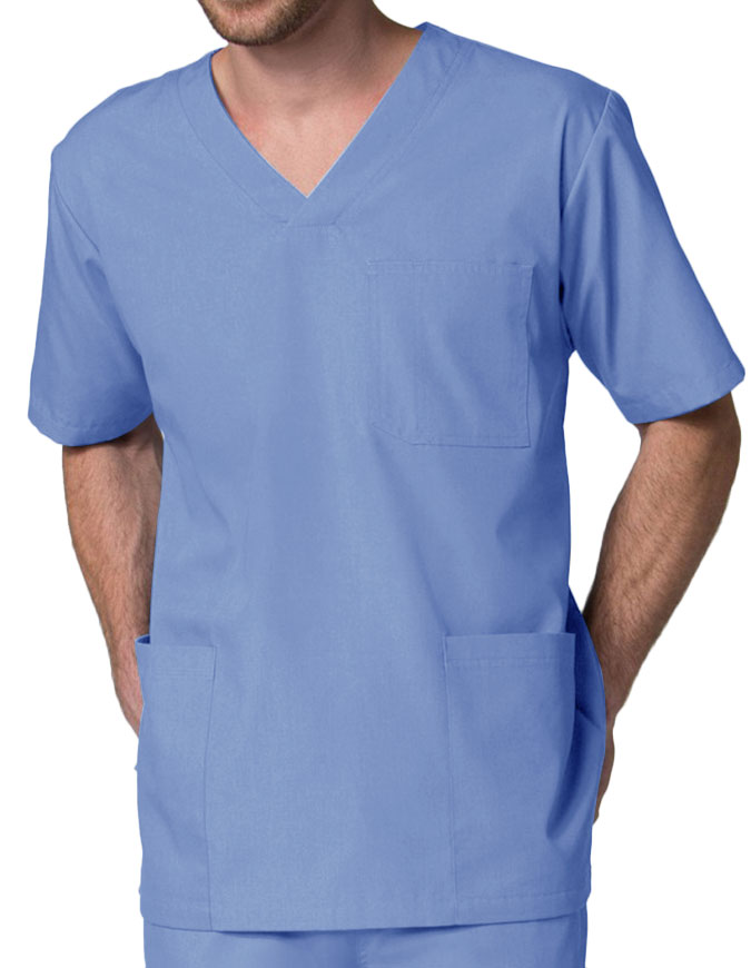 Maevn Red Panda Men's 3-Pocket V-Neck Solid Scrub Top