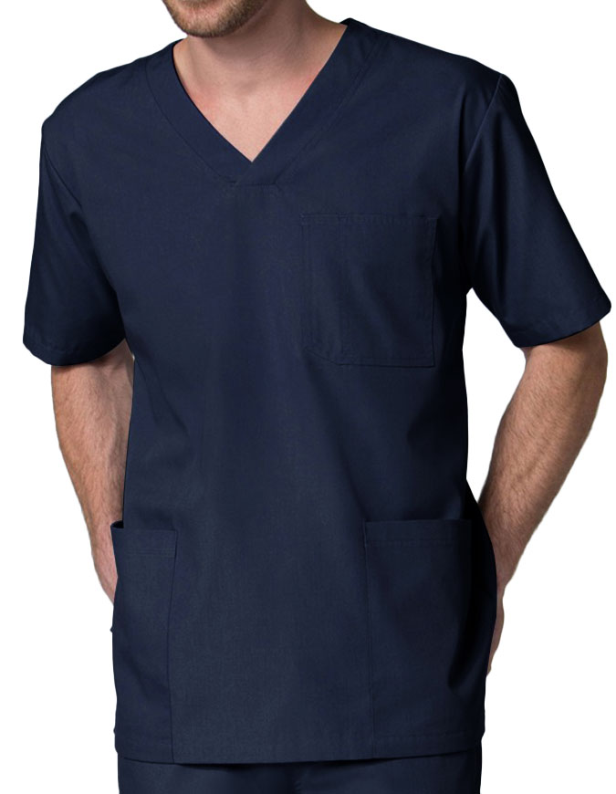 Maevn Red Panda Men's 3-Pocket V-Neck Solid Scrub Top