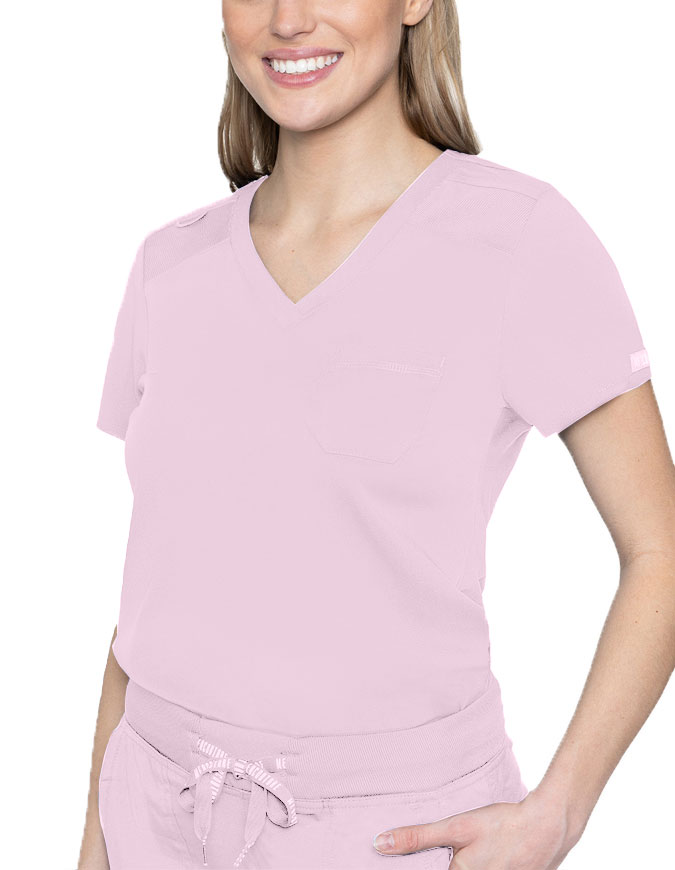 Med Couture Touch Women's Tuck In Solid Scrub Top