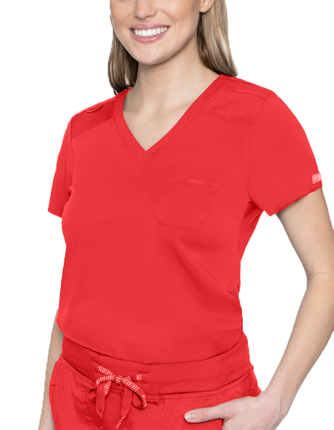 Med Couture Touch Women's Tuck In Solid Scrub Top