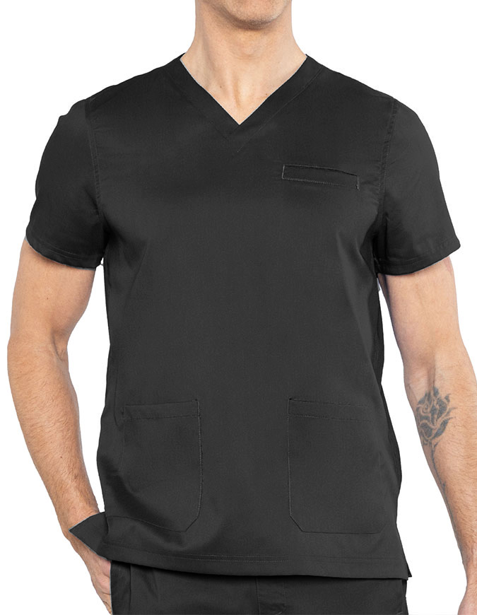 Med Couture Rothwear Men's Wescott Two Pocket Solid Scrub Top