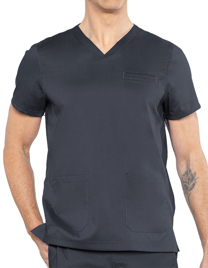 Med Couture Rothwear Men's Wescott Two Pocket Solid Scrub Top