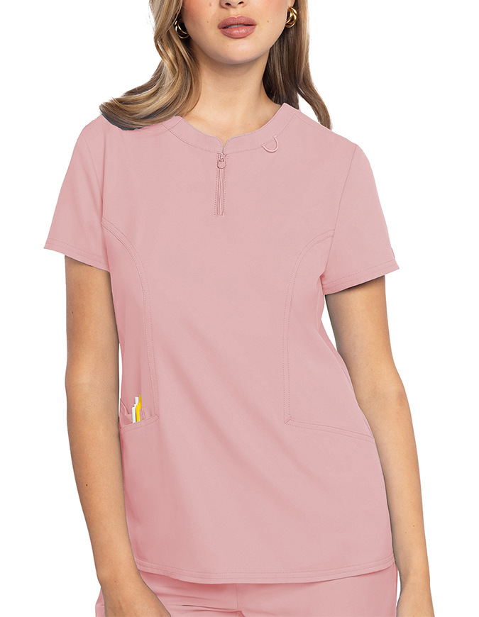 Med Couture MC Insight Women's Zip Front Henley Top