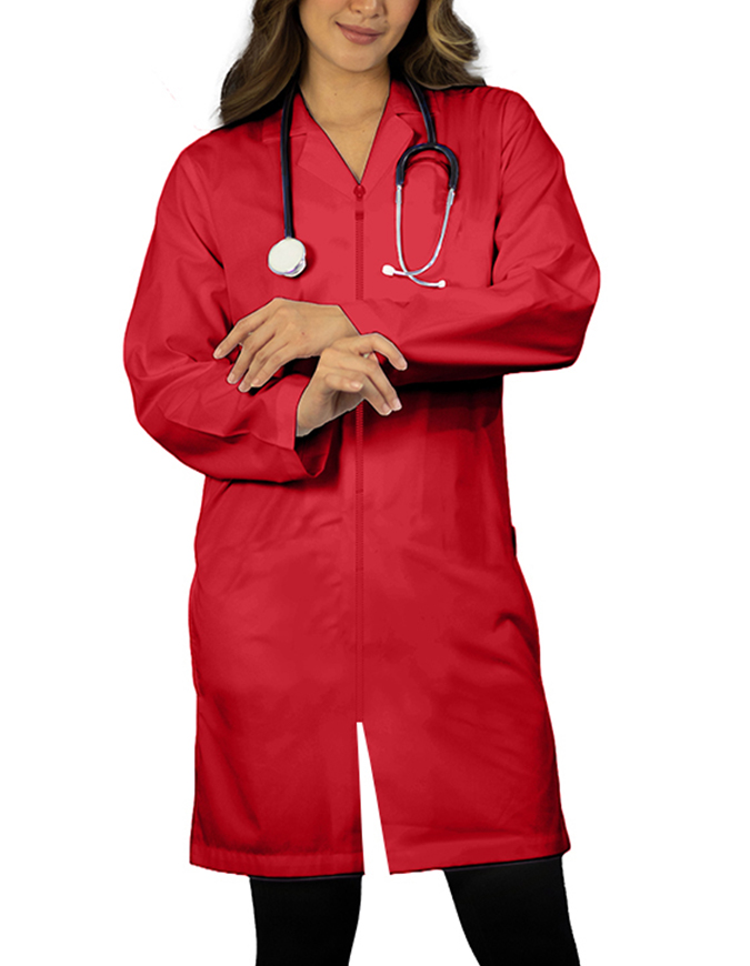 Panda Uniforms Unisex 37 Inches No Pocket Zip Front Lab Coat