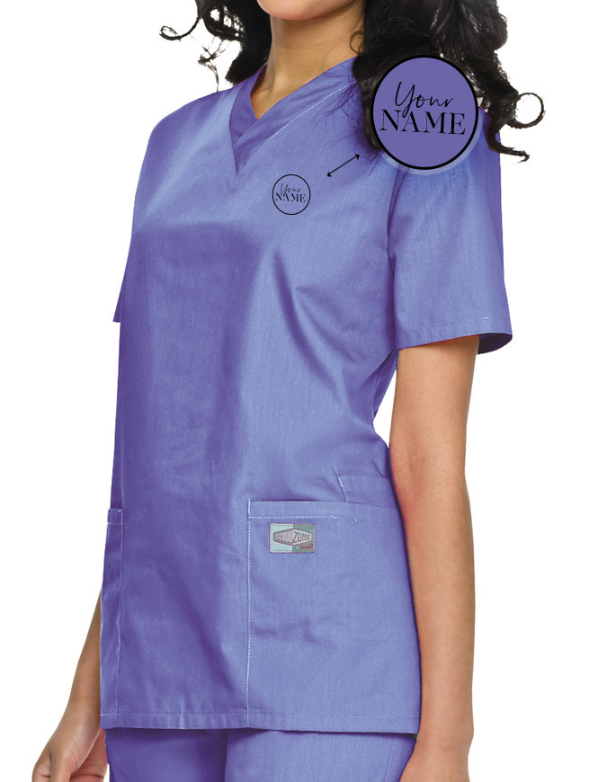 Free Embroidery Women's Double Pocket V-Neck Nursing Top