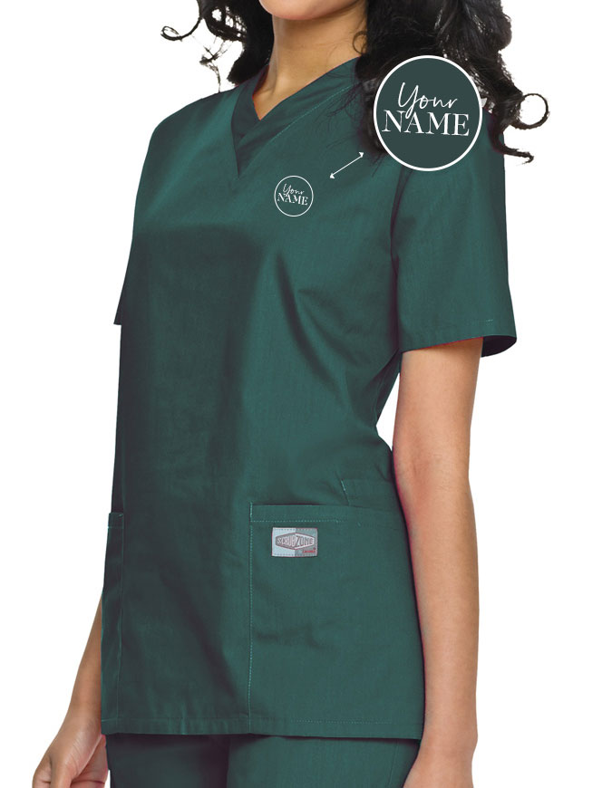 Free Embroidery Women's Double Pocket V-Neck Nursing Top