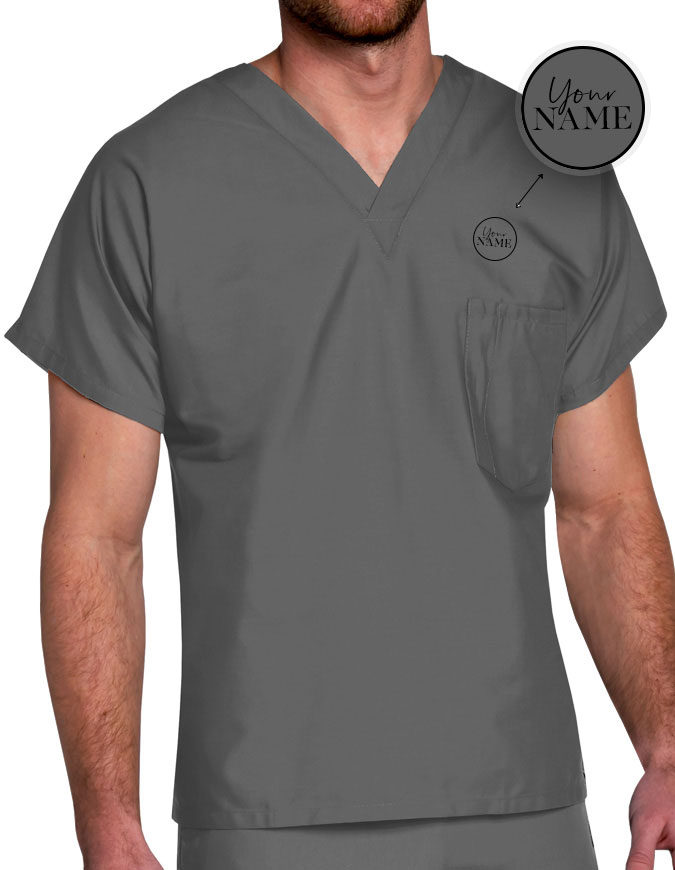 Free Embroidery Unisex V-Neck Nurse Scrub Top