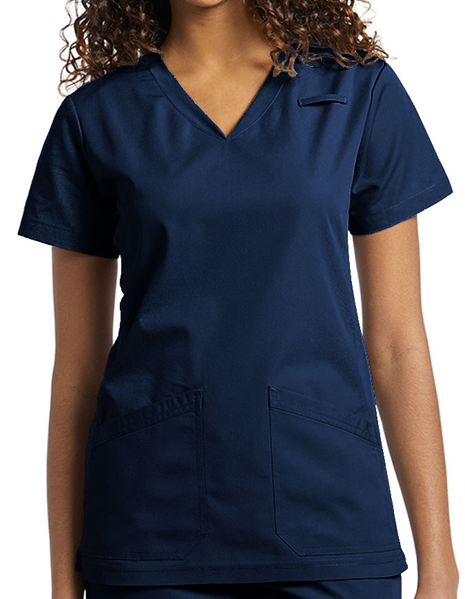 Vastramedwear’s Dark Blue/Navy Blue Scrub Suit: Cotton Women's V Neck  Scrubs . Uniform for Doctors, Nurses and Dentists, Veterinary Doctors.