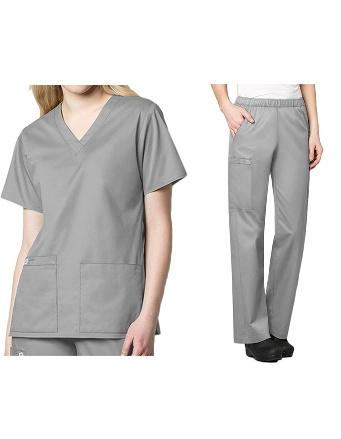 Wink Scrubs Wonder Work Women's V-Neck Cargo Medical Scrub Set