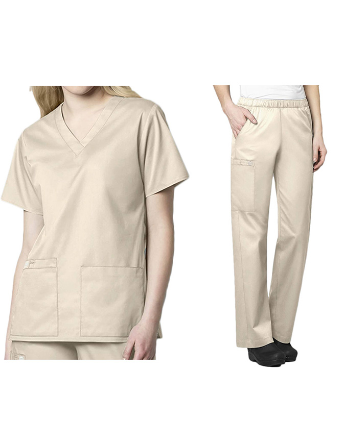 Wink Scrubs Wonder Work Women's V-Neck Cargo Medical Scrub Set