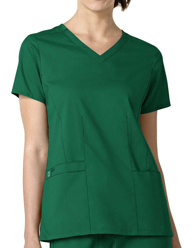 Wonder Wink Women's Contoured V-Neck Solid Scrub Top