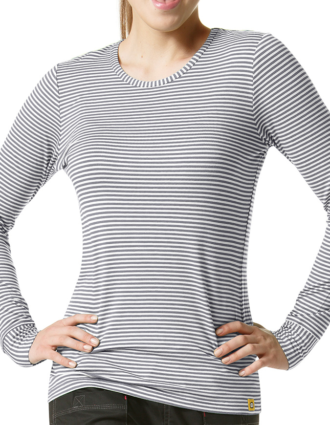 Pewter Grey Long Sleeve Women's Underscrub Shirts 2626A - The Nursing Store  Inc.