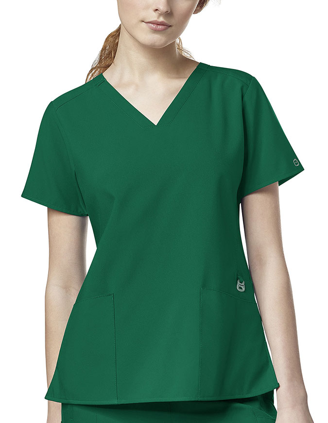 WonderWink W123 Women's Flex Back Solid Scrub Top