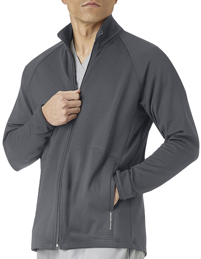 WonderWink Men's Fleece Solid Scrub Jacket