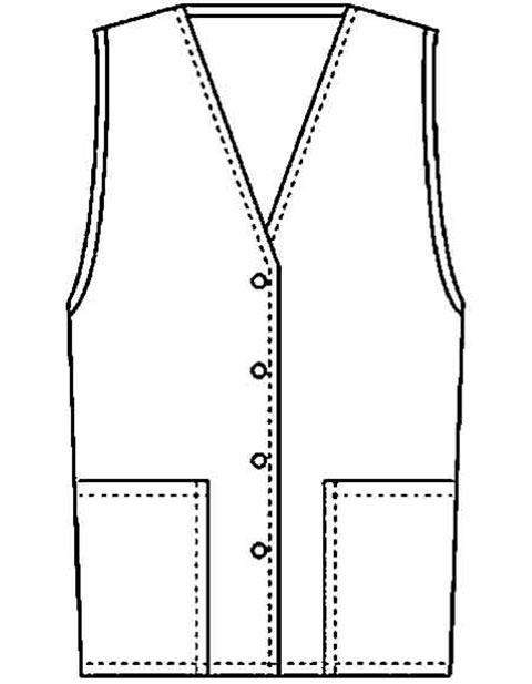 Cherokee 1602 Women's White Four Button Front Vest
