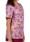 Adar Women Bears Over Flowers Print Mock Wrap Nursing Scrub Topp