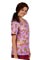 Adar Women Bears Over Flowers Print Mock Wrap Nursing Scrub Top