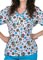 Adar Women Lotsa Flowers Print Asian Style Nursing Scrub Topp