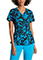 Barco One Women's V-Neck Marble Wave Print Scrub Top