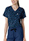 Carhartt Cross-Flex Women's Tuck In Lively Logo Dots Navy Print Scrub Top