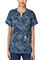 Carhartt CROSS-FLEX Women's Notch Neck Mini Floral Navy Print Scrub Top