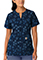 Carhartt CROSS-FLEX Women's Notch Neck Winter Quilt Navy Print Scrub Top