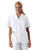 Cherokee Women White Button Front Satin Trim Nursing Scrub Top