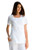 Cherokee Studio B Women V-Neck White Solid Color Nurses Scrub Top