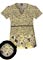 Cherokee Studio Women Empire Waist Leopard Chic Print Scrub Top