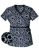 Cherokee Touch Women Circle of Daisies Mock Wrap Scrub Topp