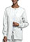 Cherokee Women White Jewel Neck Snap Front Medical Warm Up Jacket