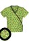 Cherokee HQ Women Mini Mock Wrap Boba Printed Scrub Top