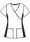 Tooniforms Disney Women's Evening Stroll Mock Wrap Knit Panel Scrub Top