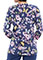 Cherokee Women's Beautiful To Care Print Warm-up Snap Front Jacket
