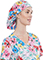 Cherokee Unisex Watercolor Blossoms Print Bouffant Scrubs Hat