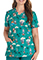 Cherokee Women's Safari Fun Print V-Neck Scrub Top