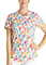 Cherokee Genuine Women's Sweet Vibes Print Scrub Top