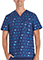 Cherokee Genuine Men's Gone Fishin Print Scrub Top