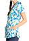 Cherokee Women's Round Neck Zip Front Print Top in Painterly Perfection