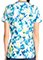 Cherokee Women's Round Neck Zip Front Print Top in Painterly Perfection