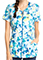 Cherokee Women's Round Neck Zip Front Print Top in Painterly Perfection