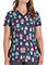 Cherokee Prints Women's Owl I Need Is Coffee Print Scrub Top