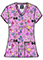 Cherokee Women's Feline Female Print V-Neck Top