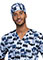 Tooniforms Unisex Knight Out Print Adjustable Tie-back Scrub Hat