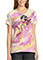 Cherokee Licensed Women's V-Neck Print Top in Tiger Tie Dye